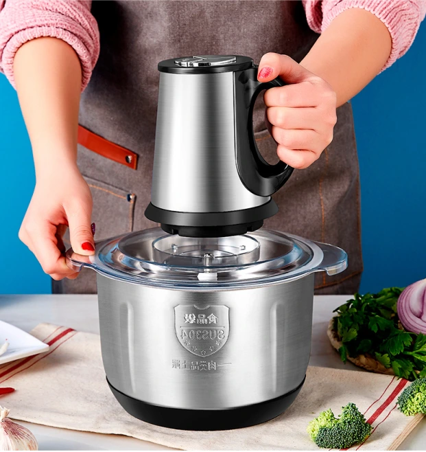 Stainless Steel Electric Garlic Onion Vegetable Food Grinder Small Vegetable Mixer Multifunctional Speedy Chopper 7
