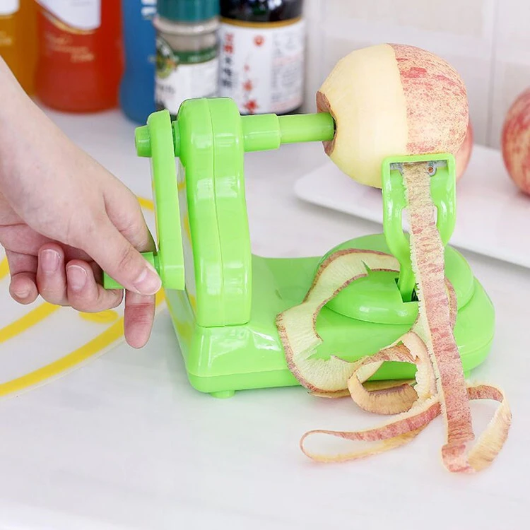 Kitchen Accessories Hand Held Rotary Fruit Apple Peeler Corer Slicer 8