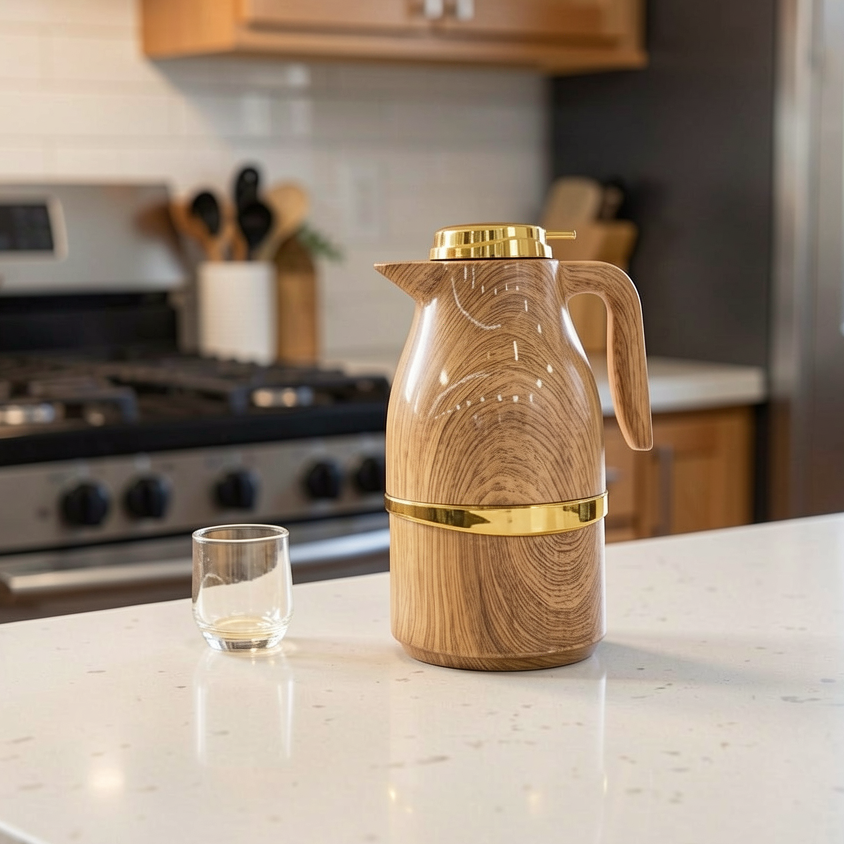 2L Thermos Flask in wood