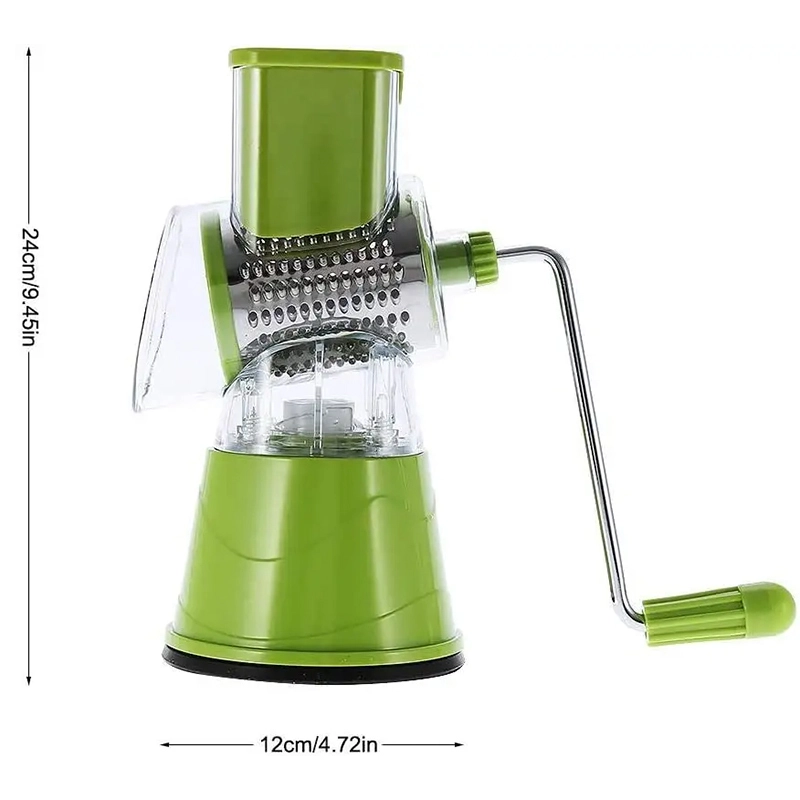 Custom logo Vegetable Slicer Rotary Drum Grater with 3 Stainless Steel Rotary Blades Cheese Grater Vegetables Slicer Shredder